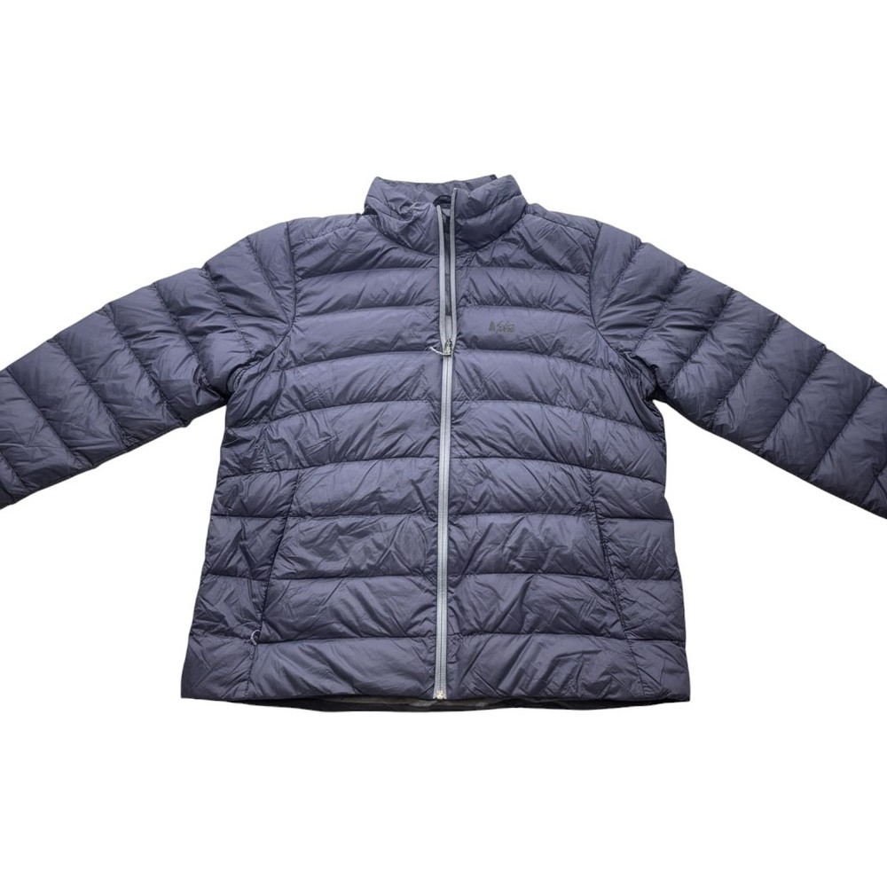 REI Co-op 650 Down Jacket Womens 1XL Purple Puffer Full Zip Lightweight C532